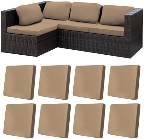 8 Pcs Outdoor Cushion Covers, Patio Sofa Cushion Covers Replacement by BIETYONE