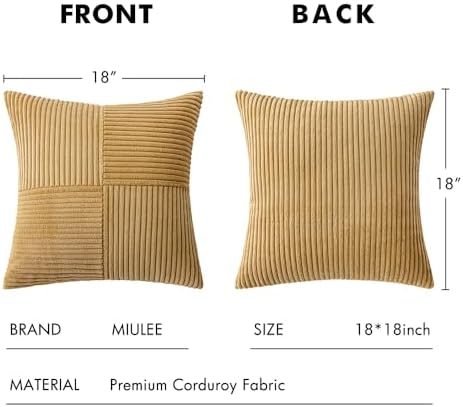 MIULEE Cream Yellow Decorative Throw Pillow Covers for Couch 18x18 Inch - Image 6