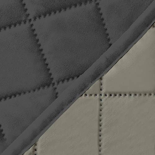 Easy-Going 4 Seater Sofa Slipcover Reversible Sofa Cover Water Resistant Couch Cover with Foam Sticks Elastic Straps Furniture Protector for Pets Children Dog Cat (XX-Large, Darkgray/Beige) - Image 6