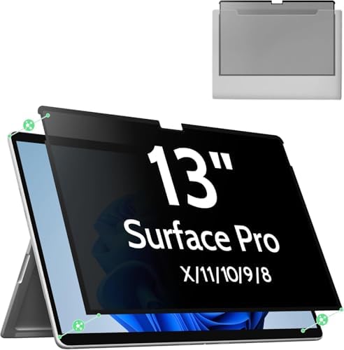Privacy Screen Protector for Surface Pro 11/10/9/8/X -13 Inch, Anti Glare Filter, Anti Blue Light Film, Nano Removable Shield Microsoft Pro 9 Accessories, Reusable Cover Matte Bubble Free Guard by MaoYeye