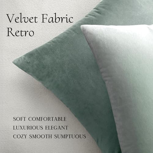 MIULEE 24x24 Inch Pack of 2 Euro Velvet Throw Pillow Covers Aqua Haze - Image 5