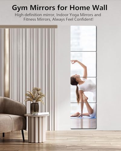 Unbreakable Small Wall Mirror Tiles, 4Pcs 14x12 Inch Wall Mirrors Decorative Adhesive Plastic Mirror for Classroom,Peel and Stick On Mirrors for Wall, Toddler Shatterproof for Walls Decor - Image 6