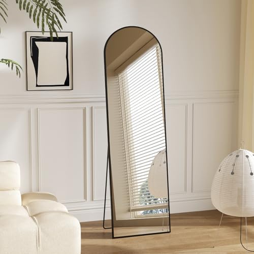 Arched Full Length Floor Mirror 56"x15", Body Standing Mirror by Aidoly