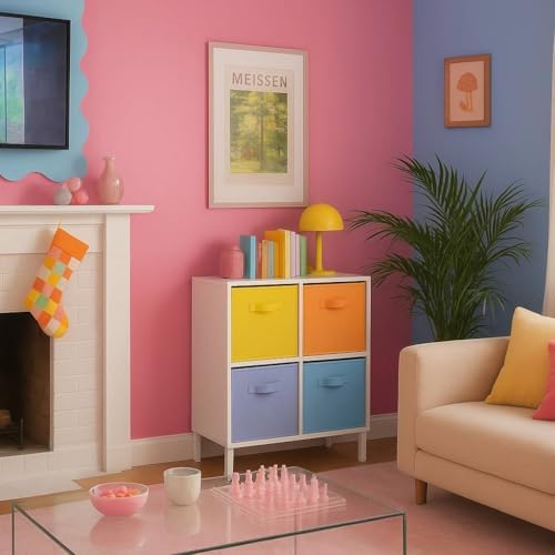 Cupic Cupid 6-Pack 11x11 Cube Storage Bins, Fabric Bins, Pastel Colors - Image 2