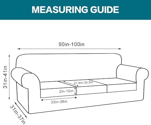Turquoize 4 Piece Sofa Covers for 3 Cushion Couch Sofa Slipcover Soft Couch Cover for Dogs Washable Furniture Cover with 3 Individual Large Cushion Covers Feature Fabric (Large Sofa, Caramel) - Image 2