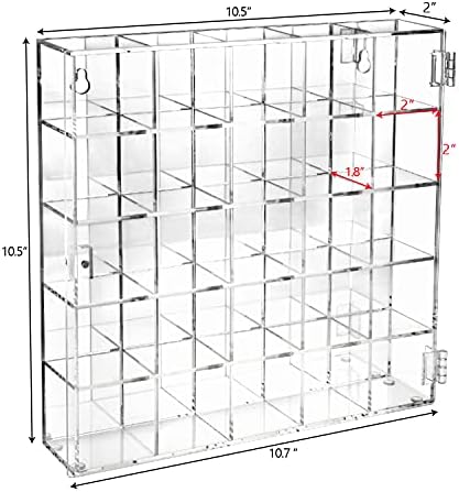 Ikee Design Acrylic 25-Compartment Display with Mirrored Back Case Cabinet - Image 2