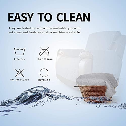 Easy-Going Oversized Recliner Cover Reversible Couch Cover Sofa Cover for Living Room Water Resistant Furniture Protector with Elastic Straps for Pets Dog (Oversized Recliner, Light Gray/Ivory) - Image 7
