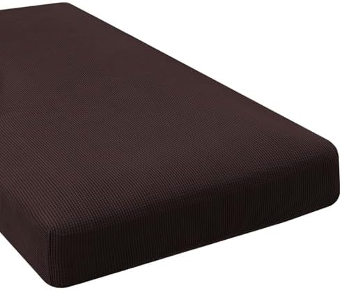 H.VERSAILTEX Super Stretch Individual Chaise Cover Sectional Couch Covers for L Shaped Sofa Both Left/Right Featuring Thick Jacquard Textured Twill Fabric (1 Piece Chaise Cover Large, Chocolate) by HVERSAILTEX