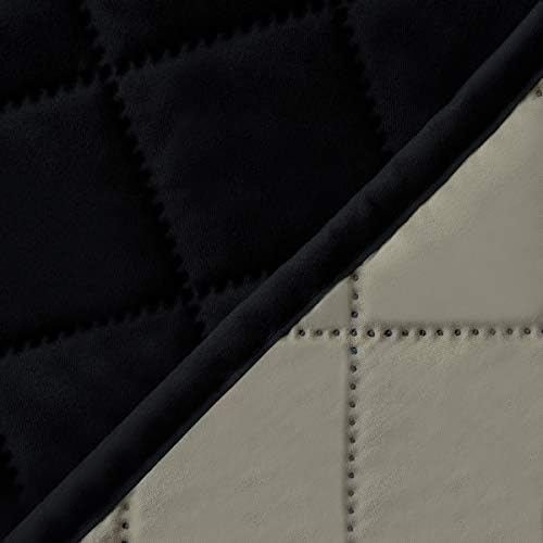 Easy-Going Reversible Couch Cover, 4 Seater Sofa, Black/Beige - Image 6