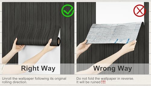 Wood Slat Shiplap Wall Panel Grey Black 3D Wood Panels for Wall | Removable Peel and Stick Wallpaper Acoustic Wooden Slat Wallpaper for Bedroom Cabinet Backsplash TV Background Ceiling Decor - Image 6