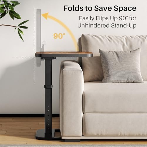 Adjustable Height TV Tray Table for Couch, Flip-Top Design - Image 6