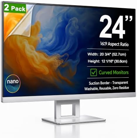2 Pack 24" Nano Suction Privacy Screen for Computer Monitor by Pozlle