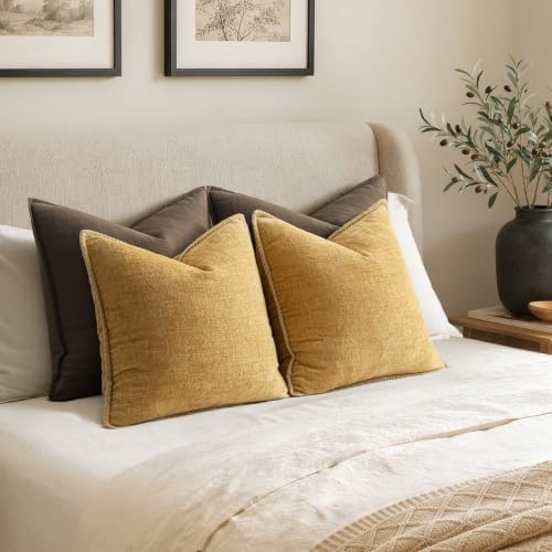 MIULEE Decorative Couch Throw Pillow Covers 18x18 Inch Gold 2 Pack - Image 6