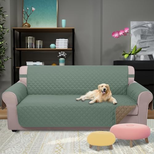 U-NICE HOME Reversible Couch Cover for Dogs, Greyish Green/Taupe - Image 2