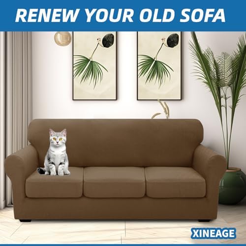 XINEAGE 4-Piece Stretch Sofa Cover, Washable Couch Covers for Dog - Image 4