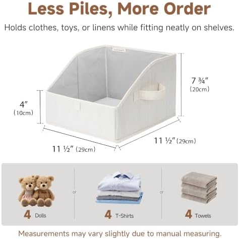 StorageWorks Closet Storage Bins Trapezoid, Mixing of Beige, Small, 3-Pack - Image 6