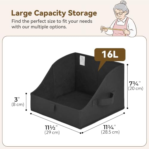 GRANNY SAYS Trapezoid Closet Storage Bins, Small, Black, 3-Pack - Image 6