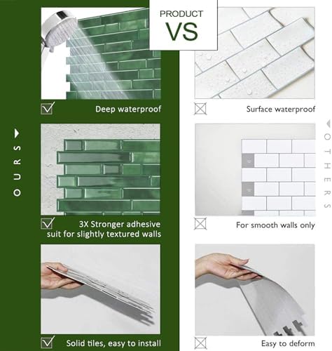 STICKGOO Peel and Stick Wall Tile Self-Adhesive Backsplash Thicker Design - Image 5