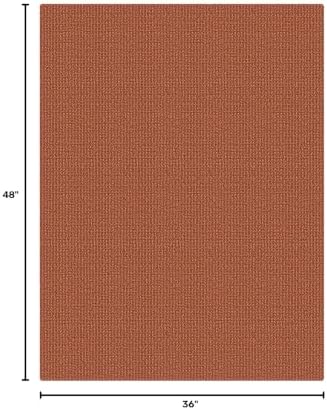 KOZYFLY Washable 3x4 Woven Entry Area Rug, Braided Throw Rugs for Entryway, Non Slip Door Mat Indoor Outdoor Entrance, Front Porch Foyer Carpet for Kitchen, mudroom, Bathroom, Burnt Orange/Tan - Image 2