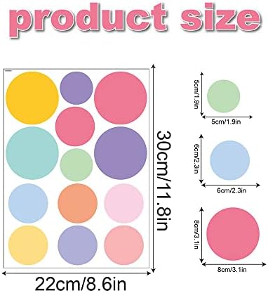 130 PCS Modern Aesthetic Peel & Stick Boho Pastel Polka Dot Wall Decals | 10 sheets waterproof vinyl circle stickers for nursery, kids room, daycare classroom & home decor, multi-size(1.9–3.1 in) - Image 2
