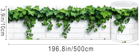 IVN Wallpaper Border Peel and Stick Wall Ivy Brick Wall 4x196 Inch - Image 3