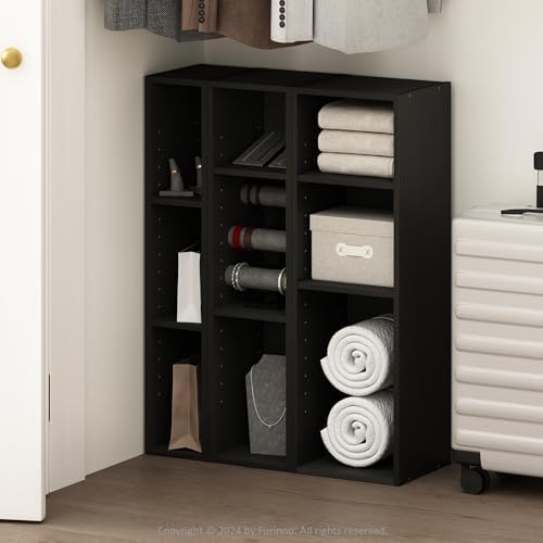 Furinno Reed 3-Tier Closet Organizers and Storage, Closet Organizer, Open Shelf Closet Storage, for Wardrobe, Bedroom, Living Room, 8-Inch Width, Blackwood - Image 4