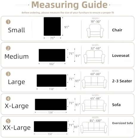 Couch Cover for Dogs Washable Sofa Cover, Sectional Couch Covers, Sofa Covers for 2 Cushion Couch, Non Slip Stripe Sofa Slipcovers Furniture Protector (Black 71x134) - Image 2