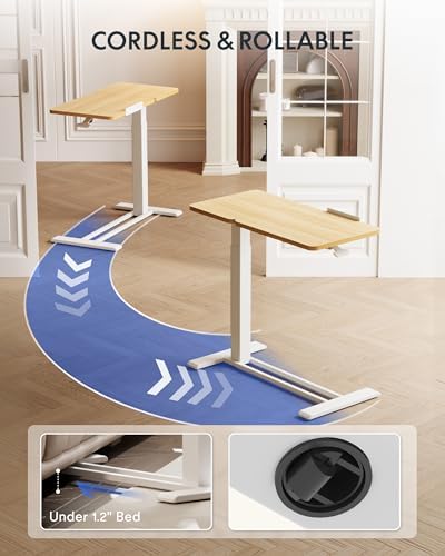 FLEXISPOT 32" Gas Spring C Table with Split Tilting Top,Mobile Side Table - Image 6