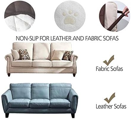 Ameritex Couch Sofa Slipcover 100% Waterproof Nonslip Quilted Furniture Protector Slipcover for Dogs, Children, Pets Sofa Slipcover Machine Washable (Chocolate, 68'') - Image 3