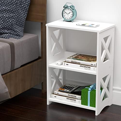 3-Tiers Side Table, Narrow End Table, Minimalist Bedside Tables Nightstand. - Image 4