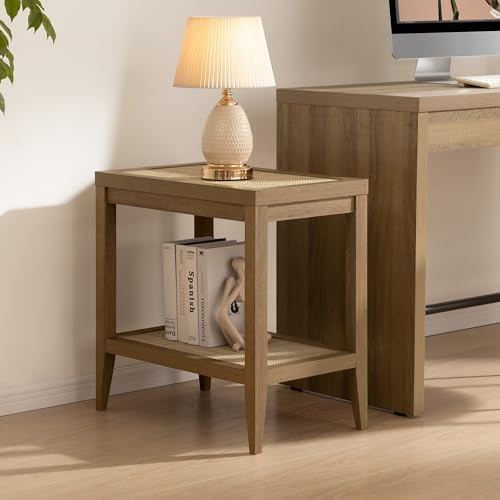 SICOTAS Rattan Side Tables Living Room Table, End Table with Storage - Image 3