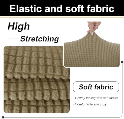 U-NICE HOME 2 Pieces Chair Covers Stretch Chair Slipcover, Sand - Image 6