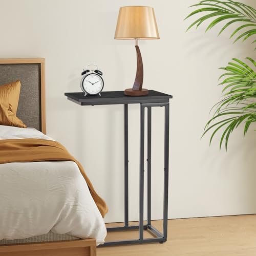 C-Shaped End Table - Slim Slide-Under Couch TV Tray Side Table - Image 6