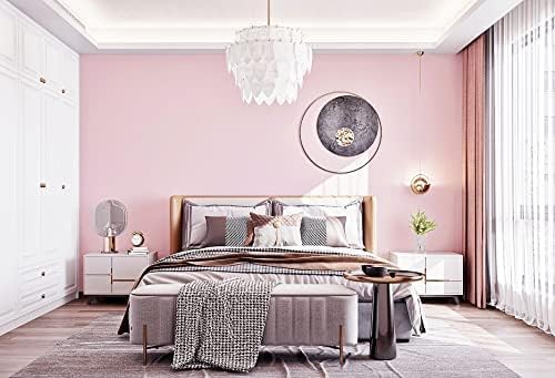 Dimoon 236''x17.7'' Pink Peel and Stick Wallpaper Contact Paper Modern Self Adhesive Wall Paper Removable Renter Friendly Textured Solid Color Shelf Cabinet Vinyl Roll (236''x17.7'',Light Pink) - Image 5