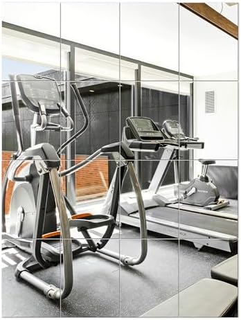 Home Gym Mirror Tiles, 16x12'', 16-Piece, Large Square Workout Mirrors by Delma