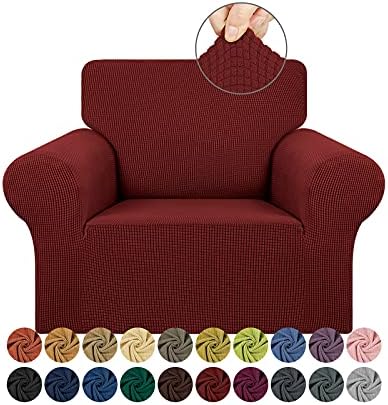 KEKUOU Stretch Chair Sofa Slipcover, Single Couch Cover,Dark Red by KEKUOU