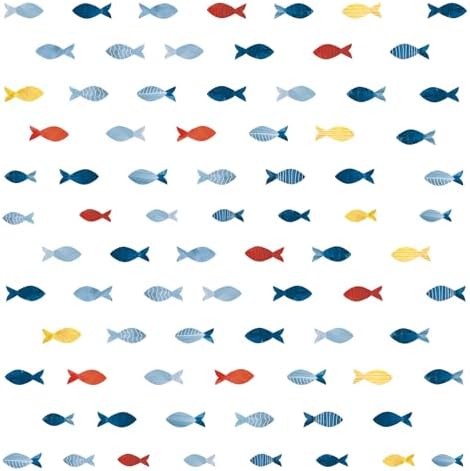 80 Pcs Creative Ocean Fish Wall Decals, Peel and Stick Blue Fish Wall Stickers, Vibrant Sea Life Watercolor Fishing Wall Decor for Kids Room Nursery Bedroom Playroom Classroom - Image 3