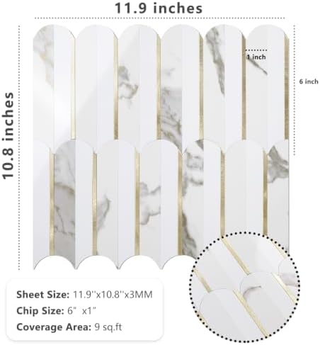Vamos Tile Peel and Stick Backsplash Seamless Tile,Fish Scale,Glossy,10 pcs - Image 7