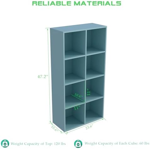 OSCHF 8-Cube Storage Shelf Bookcase, Light Blue - Image 3
