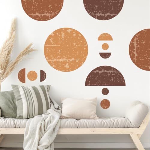 Kazova Large Half Circle Wall Stickers 2 Sheets Vintage Boho Geometric Semicircle Arch Decals Peel and Stick Removable for Bedroom Living Room Headboard Decor - Image 6