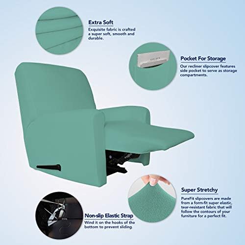 PureFit Stretc Recliner Chair Covers Fleece Soft Couch Covers for Sofa - Image 3