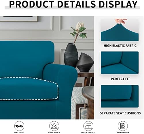 Easy-Going 2 Pieces Stretch Sofa Slipcover for Armchair Washable - Image 4