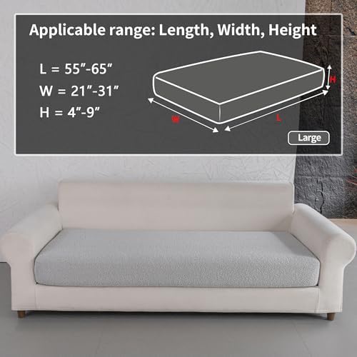 OHSIO Couch Cushion Covers for Sectional Sofa, Stretch Soft Sofa Slipcovers - Image 2