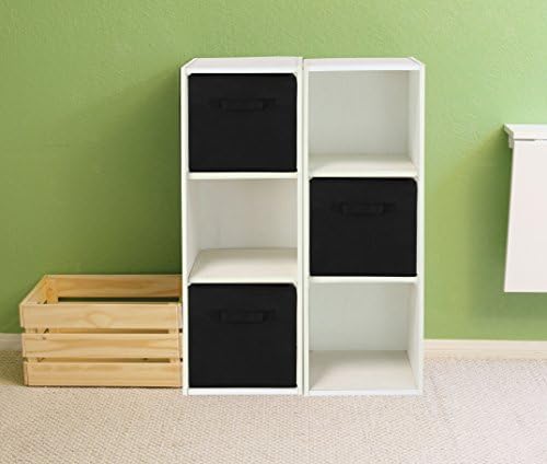 Simple Houseware 11-Inch Foldable Cube Storage Bins, Black, 6-Pack - Image 6