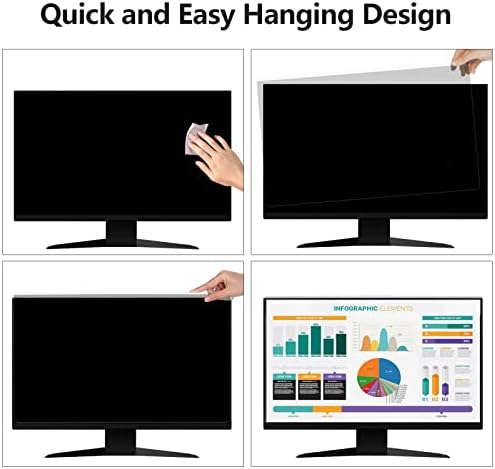 【2-Pack】 32 Inch Hanging Computer Privacy Screen | Anti-Spy | Blue Light - Image 5
