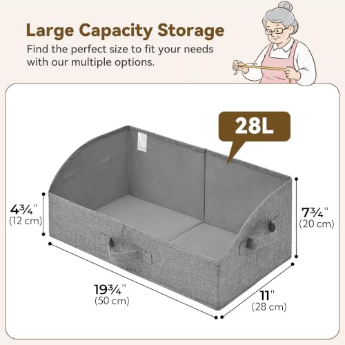 GRANNY SAYS Trapezoid Closet Storage Bins, Large, Dark Gray, 3-Pack - Image 6