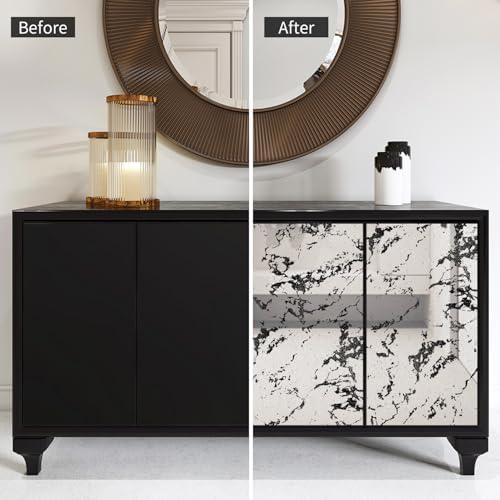 LiveInUrban Vintage Foxed Paint Antique Chrome Reflective Style Wallpaper, Grunge Peel and Stick Contact Paper for Wall Furniture Vanity Dresser Home Decor, 15.35"x39.37" - Image 3