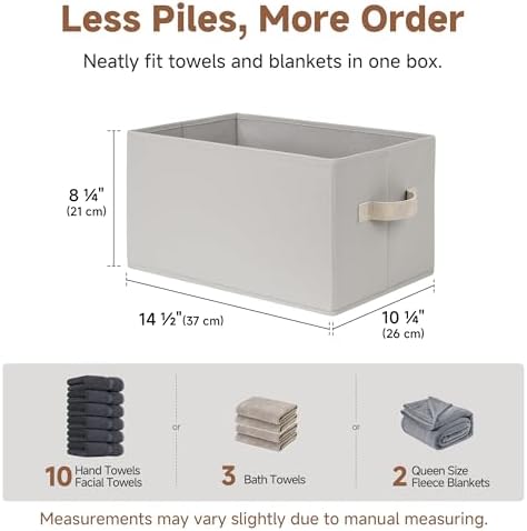 StorageWorks Closet Storage Bins, Light Gray, Large, 3-Pack - Image 3