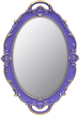 YCHMIR Vintage Small Mirror 14.5 x 10 Inch Oval Purple Wall Mirror by YCHMIR