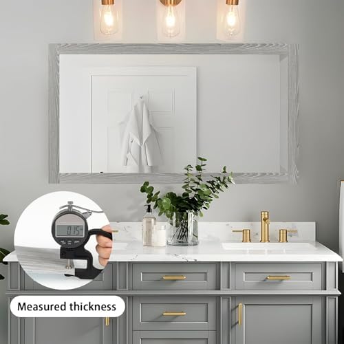 10M Mirror Border Peel and Stick, Wood Grain Wallpaper Border Mirror Tape - Image 2